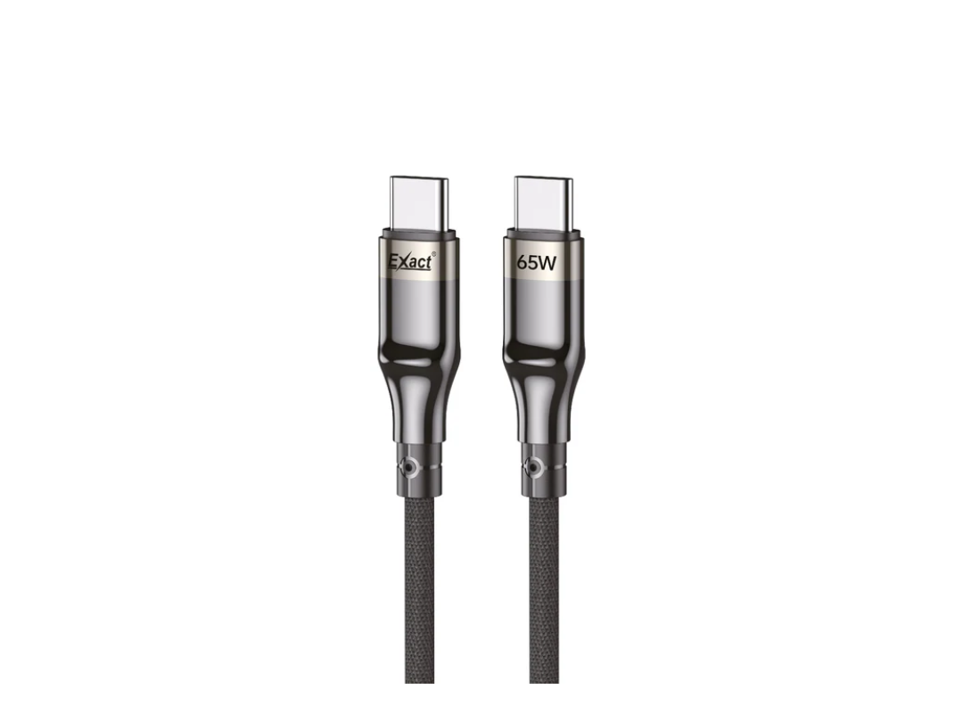 Exact USB‑C to USB‑C 65W Nylon Charging Cable 1 m EX795 – Qatar Exact USB‑C to USB‑C 65W Nylon Charging Cable 1 m EX795 – Qatar